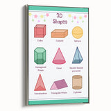 3D Shapes Kids Educational Wall Art – Learning Poster