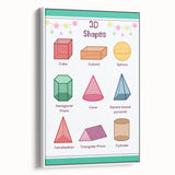 3D Shapes Kids Educational Wall Art – Learning Poster