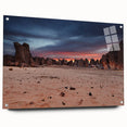 Large abstract wall art depicting an Algerian landscape on acrylic glass, using earthy tones.