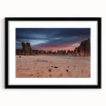 Extra large abstract art print featuring colorful, textured scenery of Algeria on a black framed canvas.