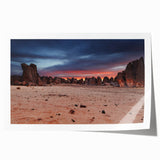 Extra large rolled print of an Algerian landscape with vibrant floral elements, ideal for art wall dining room.