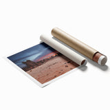 Extra large rolled print of an Algerian landscape with vibrant floral elements, ideal for classy bathroom wall art.