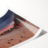 Extra large wall art of line art flowers in muted earth tones on a rolled canvas, suitable for large living room decor.