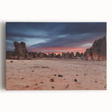 Large black and white canvas featuring an Algerian landscape, ideal for kitchen wall art.
