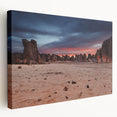 Large stretched canvas featuring an Algerian landscape with warm earth tones, ideal for kitchen wall art.