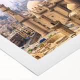 Art deco poster featuring a stylized Egyptian landscape on rolled canvas, suited for dining room decor.
