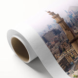 Art Deco style poster of Egyptian scenery on rolled canvas, with muted earth tones, ideal for nursery wall art.