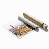 Extra large rolled print featuring a serene Egyptian landscape with floral elements in muted earth tones.