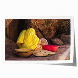 Ethiopian landscape on extra large rolled print, featuring vibrant floral elements, ideal for dining room wall art.