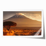 Extra large rolled print depicting a serene Kenyan landscape with vibrant greenery and distant mountains.