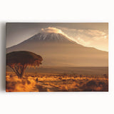 Black and white stretched canvas of African scenery, ideal for kitchen wall art.