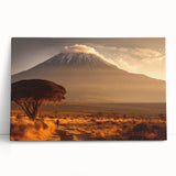 Black and white photo of African landscape on stretched canvas, ideal for kitchen wall art or bedroom ambiance.