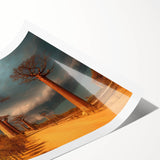 Extra large wall art featuring line art flowers in muted earth tones on a rolled print, ideal for large living room decor.