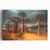 Black and white stretched canvas of Madagascar scenery, ideal for kitchen wall art.