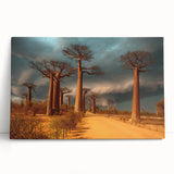 Black and white stretched canvas featuring a Madagascar scenery, ideal for kitchen wall art or bedroom ambiance.