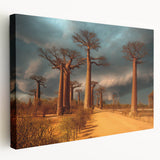 Large canvas print of a Madagascar landscape in earthy tones, ideal for kitchen wall art.
