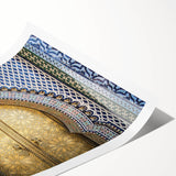 Extra large rolled print featuring line art flowers in neutral tones, ideal for large living room wall art.