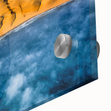 Large abstract depiction of Namibian landscape on acrylic glass, featuring earthy tones, ideal for dining room art.