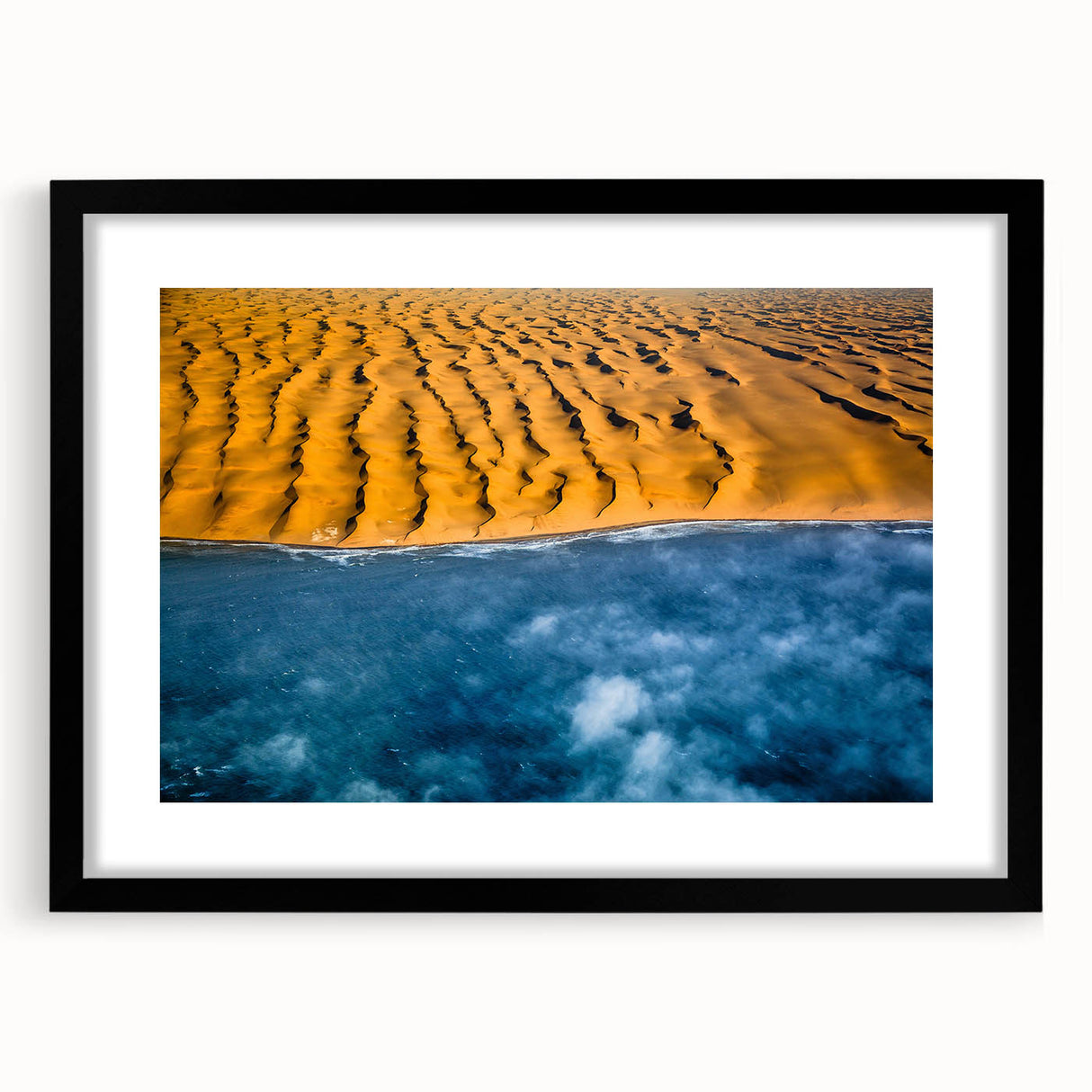 Extra large framed wall art depicting an abstract, colorful African scenery in textured style, ideal for living room decor.