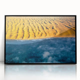 Large abstract wall art depicting a monochrome Namibian landscape on framed acrylic, ideal for modern living room decor.