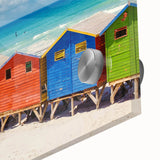 Large abstract wall art featuring a South African scenery in muted earth tones on acrylic glass.