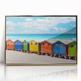 Art deco poster featuring a stylized South African landscape in gold and black tones on acrylic.