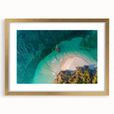 Extra large abstract art print of African scenery in gold frame, featuring textured brush strokes in earth tones.