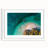 Abstract art print of Tanzanian scenery in muted earth tones on a framed white mat, ideal for dining room decor.