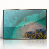 Framed acrylic print of Tanzanian scenery in muted earth tones, ideal for modern art wall decor.