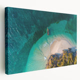 African savannah scene with elephants and acacia trees on large stretched canvas, muted earth tones.