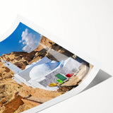 Extra large rolled print featuring line art flowers in muted earth tones, ideal for large living room wall art.