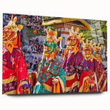 Acrylic print of a large abstract landscape in serene blue and green tones, ideal for bedroom or dining room art.