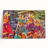 Black and white photograph of Bhutanese landscape on stretched canvas, suitable for kitchen or bedroom.