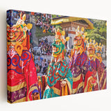 Large canvas print of a serene Bhutanese landscape in soft natural colors, ideal for kitchen wall art.