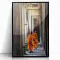 Large abstract wall art depicting a Cambodian landscape in muted earth tones, framed in black acrylic.