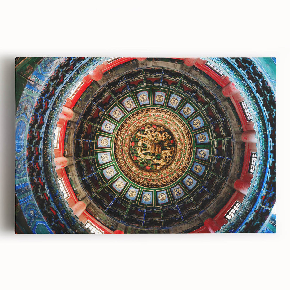 Large black and white canvas print of Beijing's cityscape, ideal for kitchen wall art.
