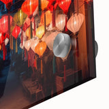 Large abstract depiction of the Shanghai skyline in muted gray tones on acrylic glass, ideal for dining room art.