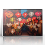 Acrylic print of Shanghai skyline in muted gray tones, styled as art deco, ideal for modern art wall decor.