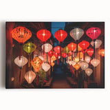 Black and white large art print of Shanghai skyline on stretched canvas, ideal for kitchen wall art.