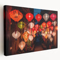 Shanghai cityscape on large stretched canvas with muted earth tones, suited for kitchen wall art.