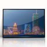 Large abstract wall art featuring a black and white geometric pattern on a framed acrylic.