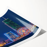 Extra large wall art featuring line art flowers in monochrome, printed on rolled canvas.