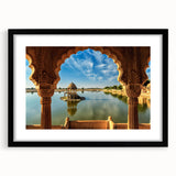 Extra large abstract art print featuring vibrant, colorful textures, framed in black, ideal for living room decor.