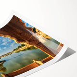 Extra large rolled print featuring line art flowers in soft pastel shades, ideal for large living room wall art.