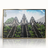 Framed acrylic print of a serene Indonesian landscape in earthy tones, ideal for modern art wall decor.