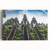 Large black and white stretched canvas of Indonesian scenery, ideal for kitchen wall art.