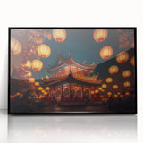 Large abstract wall art depicting a serene Kyoto landscape in muted earth tones on a framed acrylic panel.