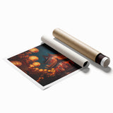 Extra large rolled print of a Kyoto scenery featuring cherry blossoms in pastel shades, suitable as classy bathroom wall art.