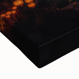 Black and white landscape art painting of Kyoto on stretched canvas, ideal for bedroom wall art.