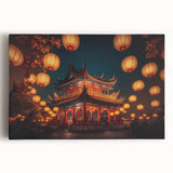 Large black and white stretched canvas of Kyoto scenery, ideal for kitchen wall art.